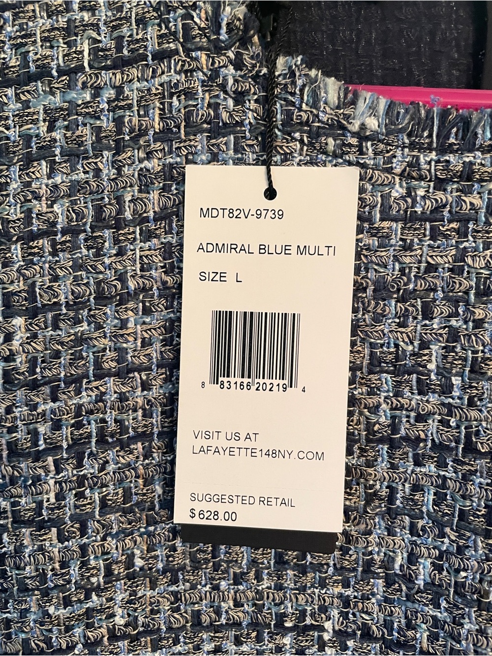 Lafayette 148 New York Black & White Tweed Fringe Mini Dress - Picture 6 of 6